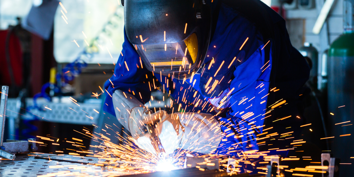 Professional welder with Cypress Fabrication in Lafayette, Louisiana welding