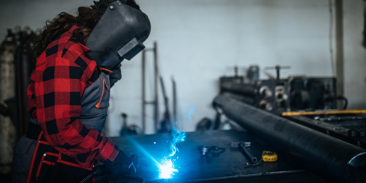 Professional welder with Cypress Fabrication in Lafayette, Louisiana welding
