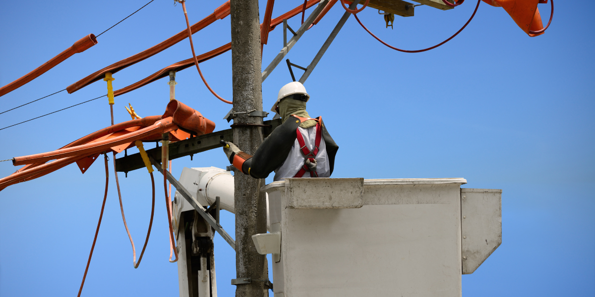 Utility worker n Lafayette, Louisiana working on utilities, welding